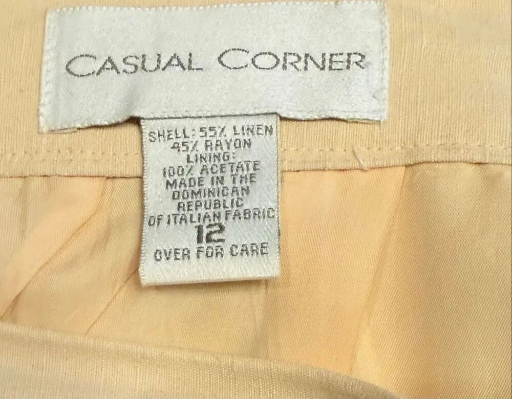Casual Corner Linen Blend Skirt Sz. 12 Vintage Y2K Lined Knee Length Career - Picture 8 of 8